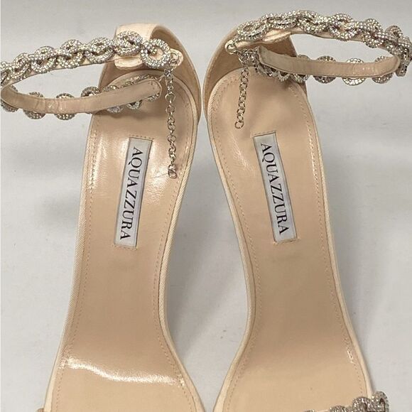 Aquazzura Love Link 105mm Embellished Sandals size 39.5 - Picture 8 of 16